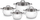 Set tenxhere Lamart, 16 - 24 cm, 4 copë, të argjendta