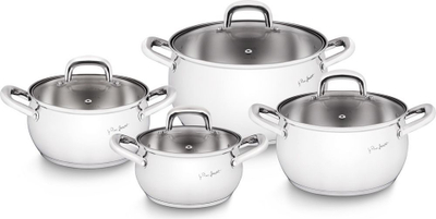 Set tenxhere Lamart, 16 - 24 cm, 4 copë, të argjendta
