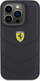 Kapak telefoni Ferrari FEHCP15LRDUK për iPhone 15 Pro, lëkurë, i zi
