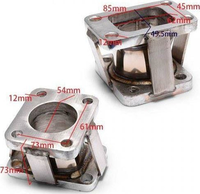 Flanxhë reduktimi turbo TurboWorks T3 në TD05, çelik inox
