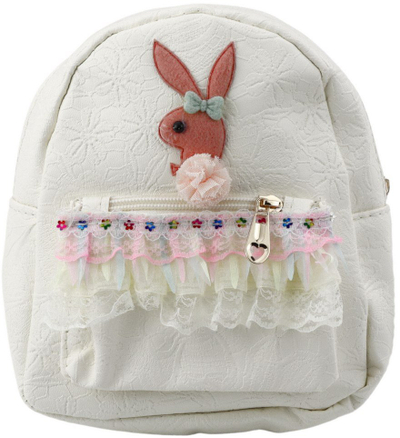 Çantë shpine për fëmijë Embossed Rabbit Ruffle, 20cm, 2.5L, ngjyrë krem
