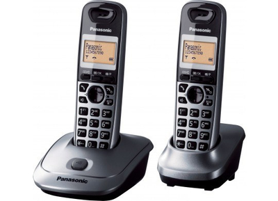 Telefon fiks Panasonic KX-TG2512PDT, 2 receptorë, i zi
