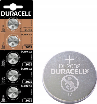 Bateri litium Duracell CR2032, 3V, pako me 5 copë
