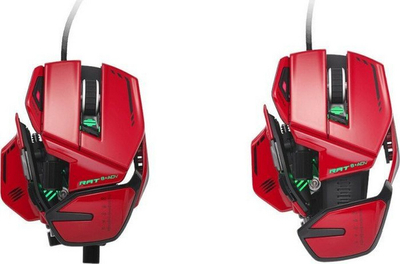 Гејминг глушец Mad Catz R.A.T. 8+ ADV, оптички, со кабел USB, црвен