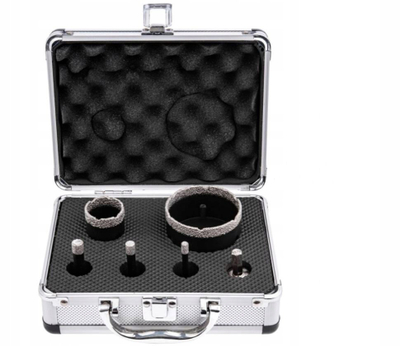 Set korona diamanti për pllaka, 5 copë, 6-68 mm, me adapter HEX M14