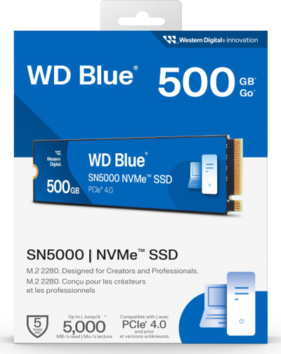Disk SSD WD Blue SN5000, 500GB, M.2 2280, PCI-E x4 Gen4 NVMe