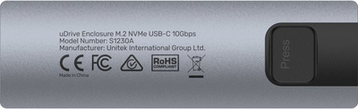 Kuti për disk Unitek M.2 NVMe/SATA 10Gbps S1230A