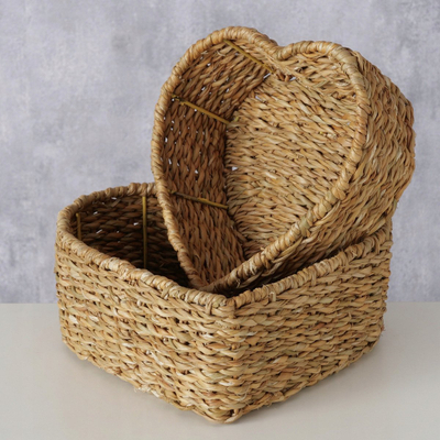 Set shporta dekorative Boltze Home Amore, 2 copë, bari deti, ngjyrë natyrale