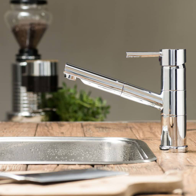 Rubinet kuzhine Kitchen Faucet 33770, me grykë tërheqëse, presion i lartë, krom
