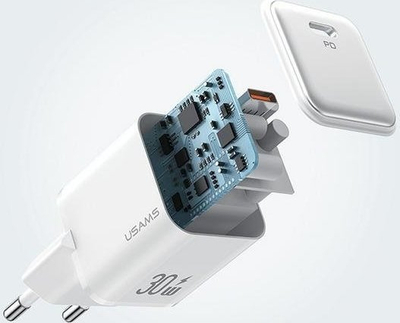 Karikues muri USAMS X-Ron Series US-CC186, USB-C PD 3.0, 30W, i bardhë