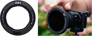 Adapter filtri H&amp;Y RevoRing 37-49mm, për filtra 52mm, alumini, i zi