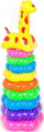 Lodër piramidë Mega Creative Baby Pyramid me 9 unaza plastike, shumëngjyrëshe