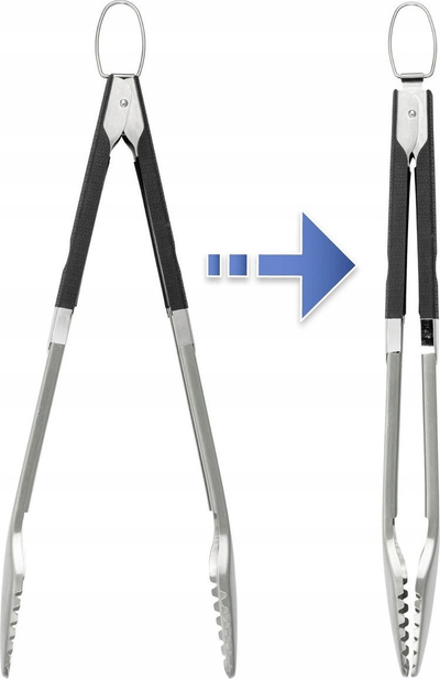 Set aksesorësh për grill Maximex, lugë dhe pincë 45 cm, çelik inox, me doreza të zeza