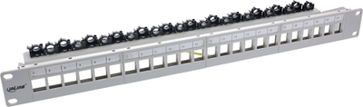 Patch panel InLine 24 porta, 19", 1U, gri e çelët