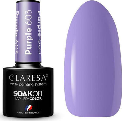 Llak gell për thonj Claresa Purple 603, UV LED, 5g, vjollcë