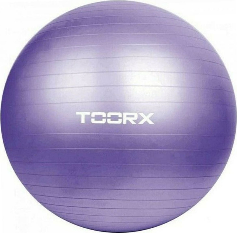 Top ushtrimesh Toorx Gym Ball 75 cm, anti-burst, me pompë, gri