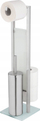 Set tualeti WENKO Rivalta, çelik inox dhe xham, me mbajtëse letre higjienike dhe rezervë, inox