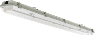 Armatyrë LED Loyal Lighting IP65, për 2 tuba LED 120cm, AC 230V, transparente