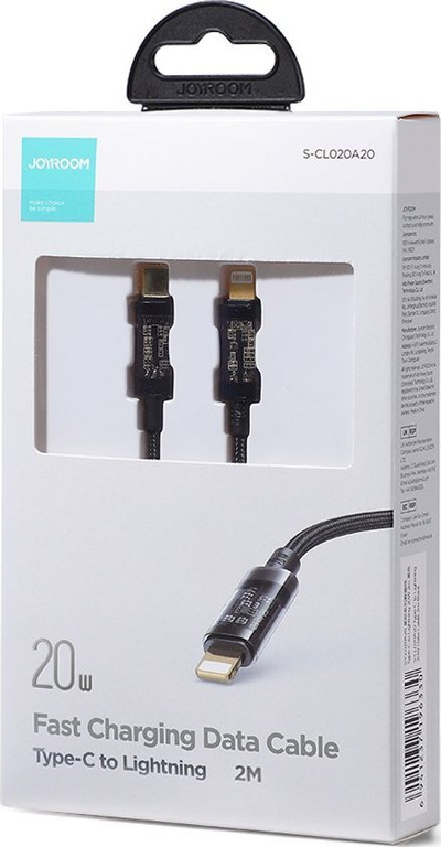 Kabllo karikimi Joyroom USB C në Lightning, 2m, PD 20W, e zezë