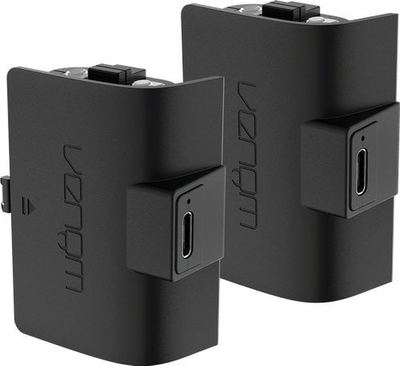 Bateri rimbushëse për kontrollor Xbox Venom VS2883, set 2 copë, USB C, e zezë