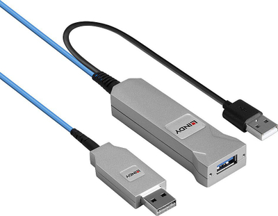 Kabllo USB Lindy 43345, USB A në 2x USB A, 30 m, blu