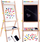 Дрвена табла за деца Easel TA0096, 3 во 1, магнетна и со креда, многуобојна