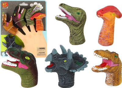 Kukulla gishti dinosaurë, set 5 copë, shumëngjyrëshe