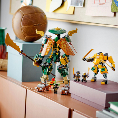 Lodër me lego ndërtimi LEGO Ninjago 71794 Lloyd edhe Arin Ninja Team Mechs, set për ndërtim për kalamaj 9+, me ngjyra nga të gjitha