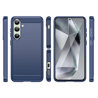 Maskë mbrojtëse Armor për Samsung Galaxy S24 FE, TPU, efekt karboni, blu