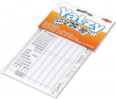 Bllok pikëzimi Yatzy Extra Pad, për Yatzy dhe MaxiYatzy, shumëngjyrësh
