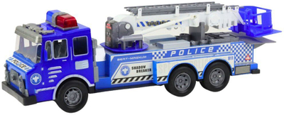 Lodër set policie për kalamoj, makinë e madhe policie, figura dhe helmetë, blu