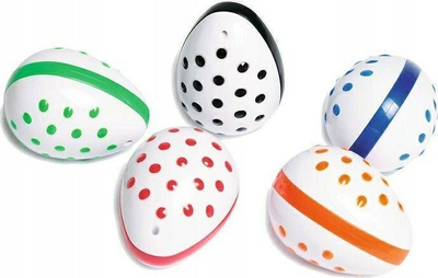 Lodër muzikore Trefl 61771 Rattle Egg, si vezë, plastike, e bardhë me ngjyra