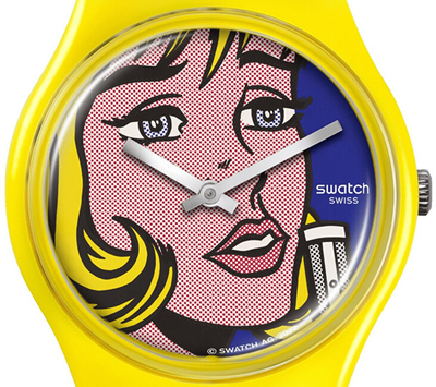 Orë dore SWATCH Reverie by Roy Lichtenstein SO28Z117, e verdhë