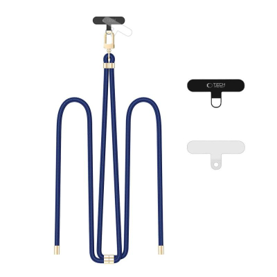 Rrip telefoni Tech-Protect C7S Rope Crossbody, litar i rregullueshëm për qafë edhe supe, blu navy