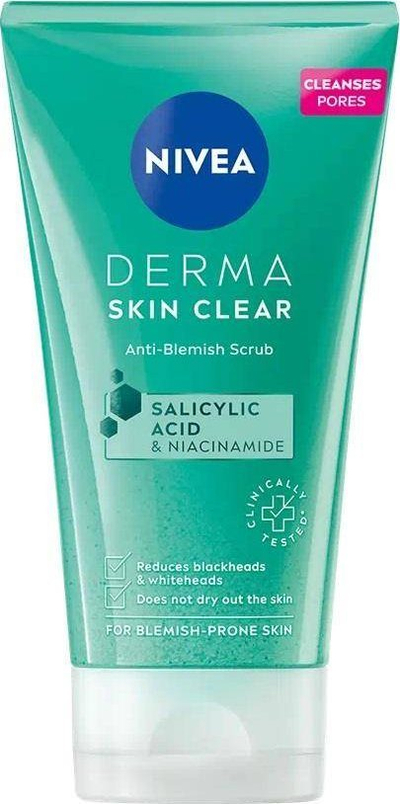 Scrub për fytyrë Derma Skin Anti Blemish, 150 ml, transparent