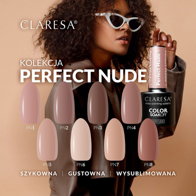 Llaka xhel për thonj Claresa SoakOff Color Perfect Nude, NUDE 07, UV LED, 5g, nude