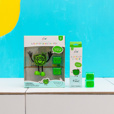 Lodër me ndjesi Glo Pals Character Pack Green, me drita LED, jeshile