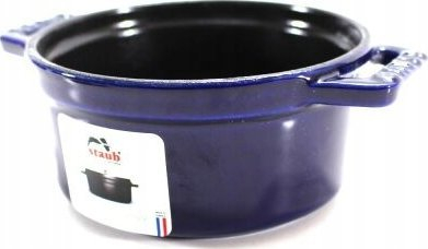Tenxhere gize Staub Round Cocotte, 24cm, 3.8L, blu e errët