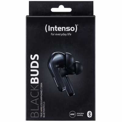 Kufje Intenso Black Buds T300A, True Wireless, Bluetooth, të zeza