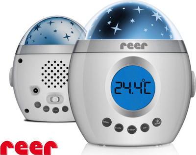 Dritë nate Reer MyMagicStarlight 52050, projektor yjesh, muzikë dhe timer, e bardhë gri