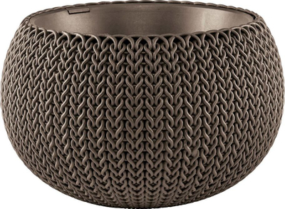 Vazo dekorative Keter Cozies Knit S, plastike, 28x28x18 cm, kafe