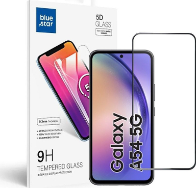 Xham mbrojtës Blue Star 5D për Samsung Galaxy A54 5G, full glue, transparent