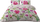 Komplet jorganësh Prestige Satin Bedding me lule, 220x200 cm, pambuk saten, e bardhë me rozë