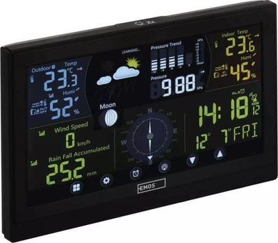 Stacion moti EMOS Profi E6016, wireless, me anemometër, i zi