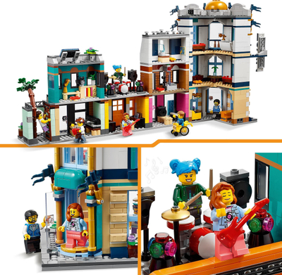 Lojë me ndërtime LEGO Creator Main Street 31141, set 3‑n‑1, për kalamaj mbi 9 vjeç, shumëngjyrësh