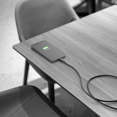 Kabllo karikimi Cellularline Soft, USB‑C në Lightning, MFi, e zezë