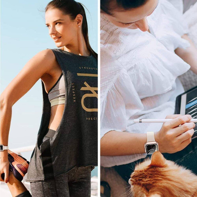Kopertinë Tech-Protect Defense360 për Apple Watch 10 46mm, xham i temperuar, bardhë portokalli