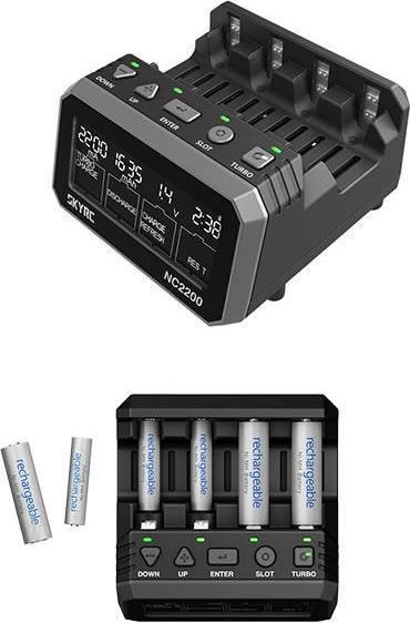 Полнач за батерии SKYRC NC2200, AA AAA NiMH NiCd, DC 12V 2A, црн