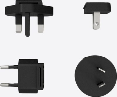 Karikues udhëtimi Theragun World Travel Charger, set me 4 adaptera, universal, i zi