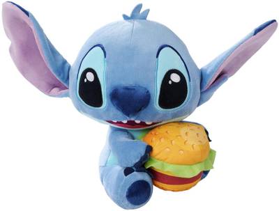Lodër pelushi Disney Stitch With Burger, 25cm, për foshnja, blu